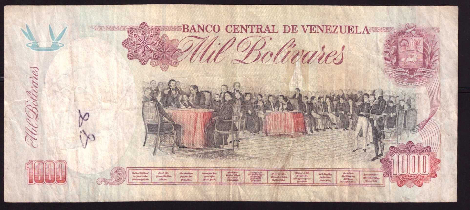 Wenezuela, banknot 1000 boliwarów 1998 - st. -3