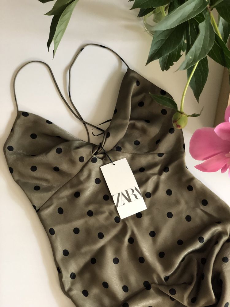 Платье миди в горох Zara