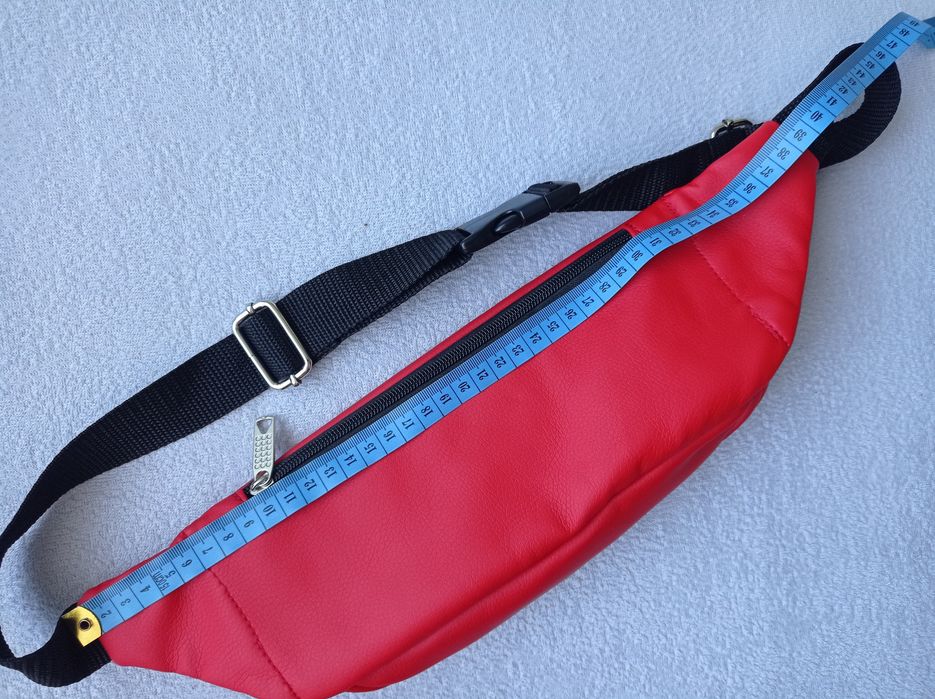 Nowa nerka damska czerwona Beltimore, skóra ekologiczna