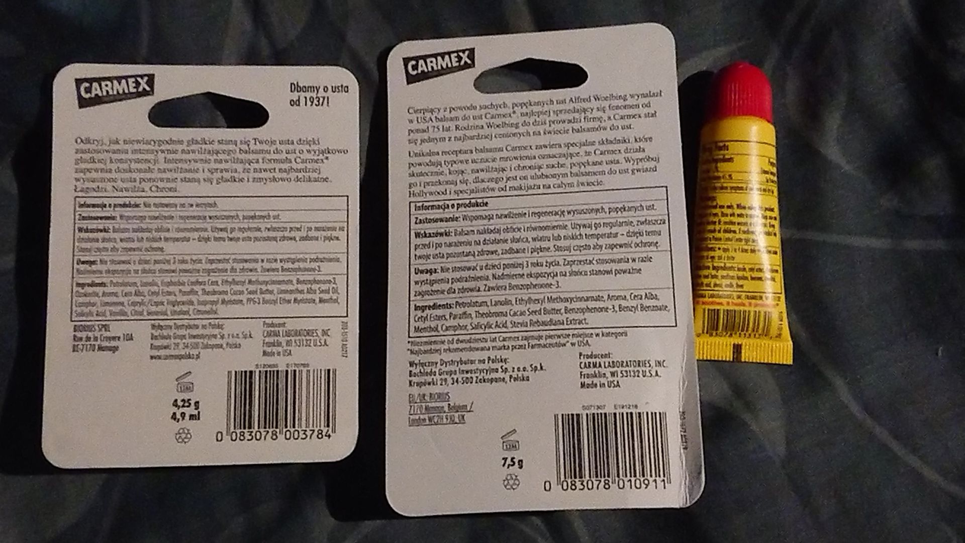 CARMEX Balsam Do Ust arbuz spf 15, carmex classic, chapstick truskawka
