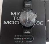 Swatch x Omega Bioceramic Moonswatch Mission To Moonphase Snoopy Black
