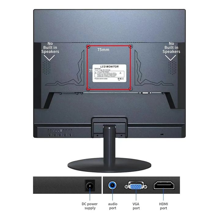 SKitphrati 17-calowy monitor HDMI kwadratowy monitor PC