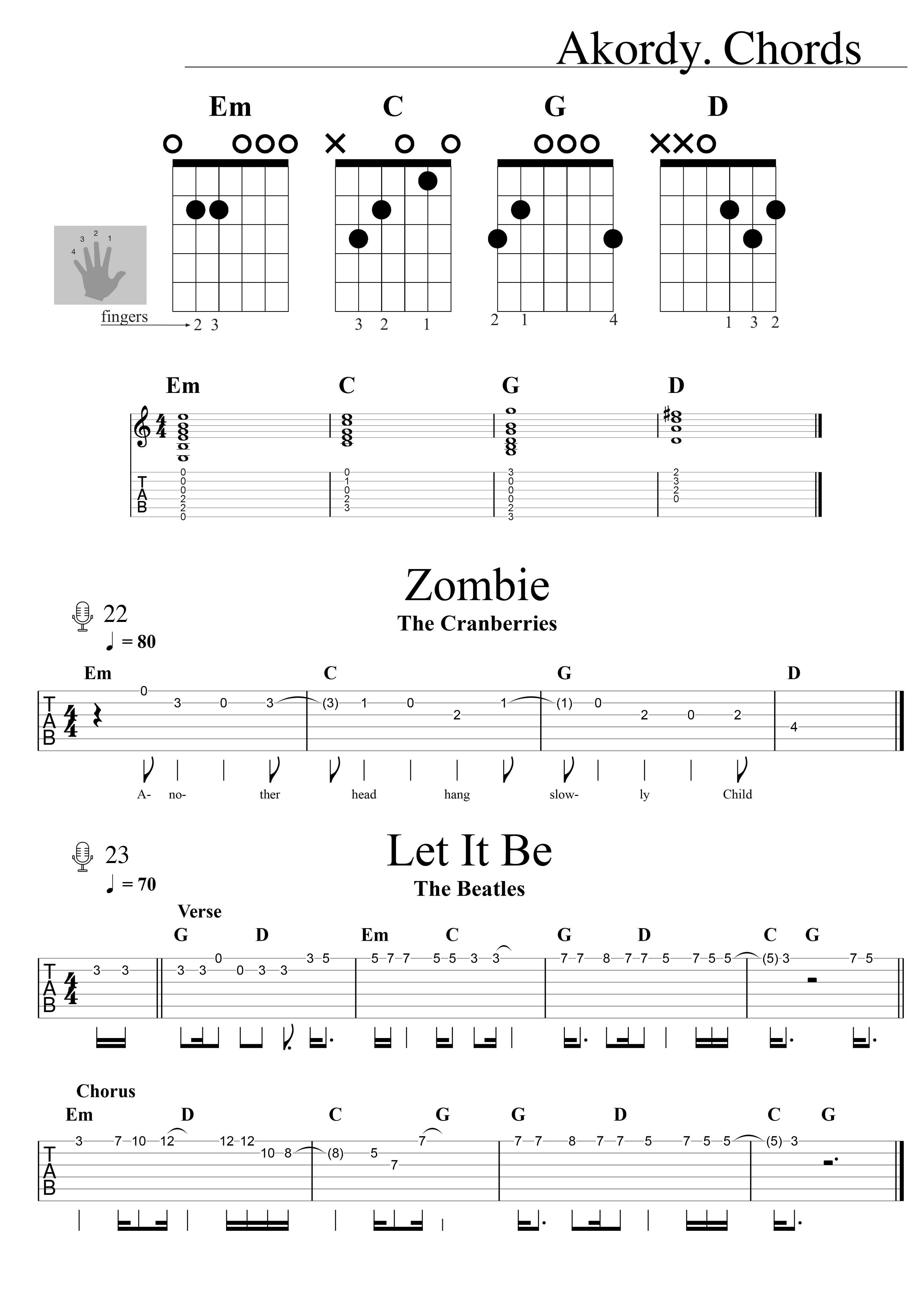 Podręcznik do nauki gry na gitarze.