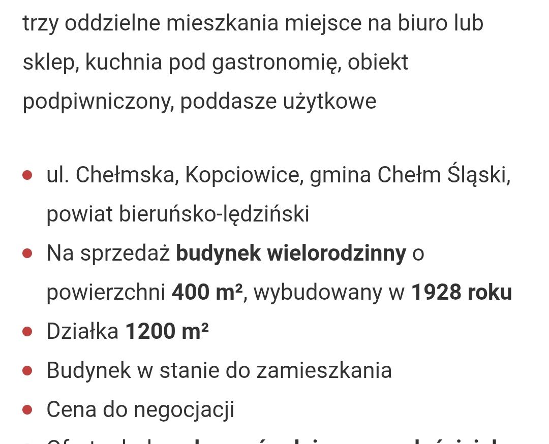Sprzedam dom Chełm Śląski trzy mieszkania plus biuro