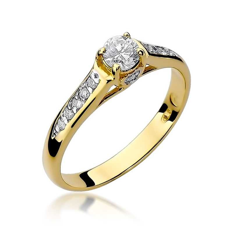Pierścionek zaręczynowy złoty pierścionek brylanty 0,33ct białe złoto