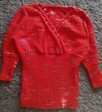 Sweter, bluzeczka damska ,hand made, boho,  M-L, z włóczki