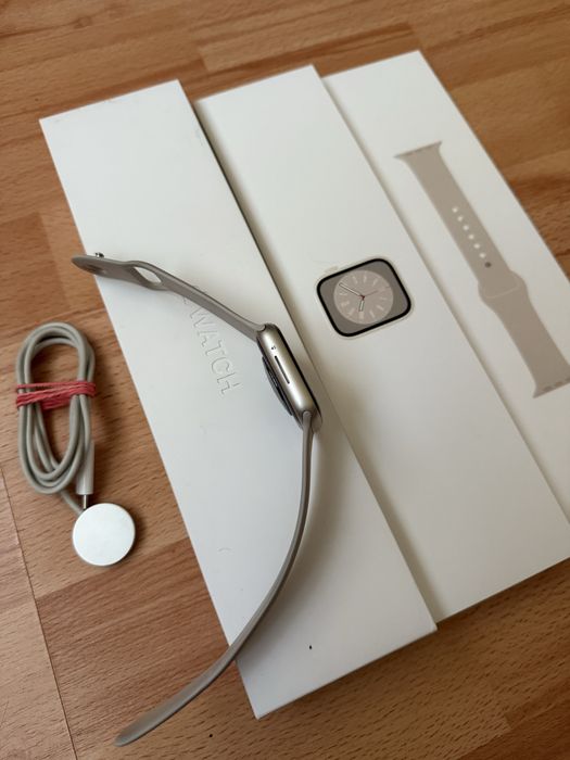 Apple Watch Series 8 45 mm Starlight / Полный Комплект