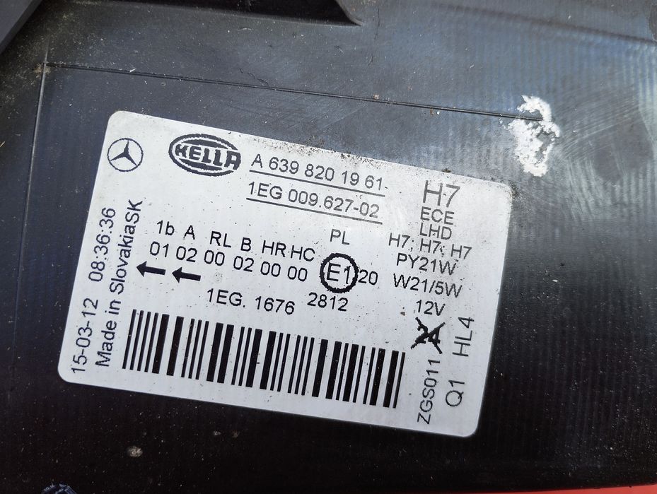 Фара права Віто 637 Фари Mercedes Vito W639 Вито 639 правая фары