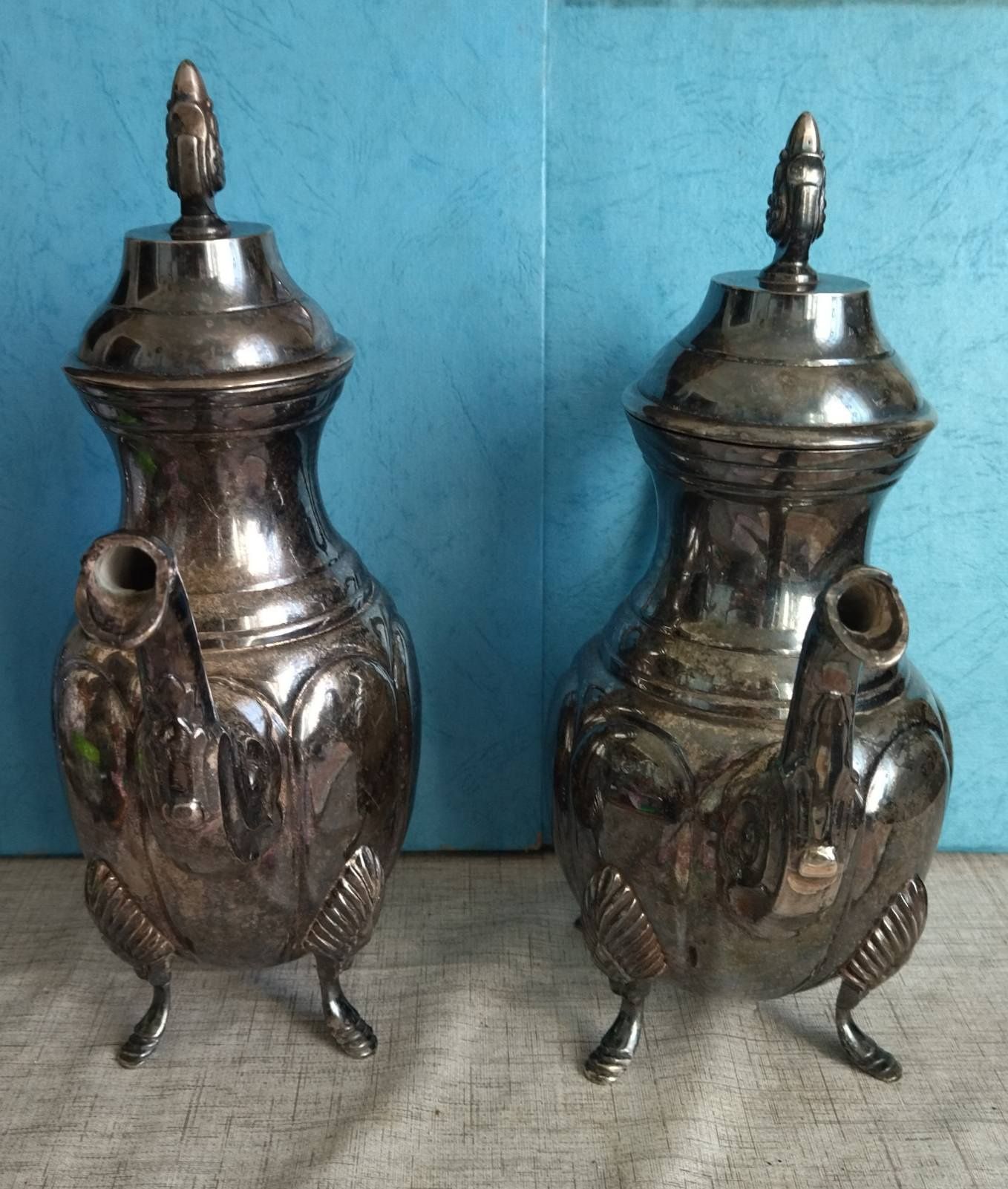 Чайник и кофейник посеребрение