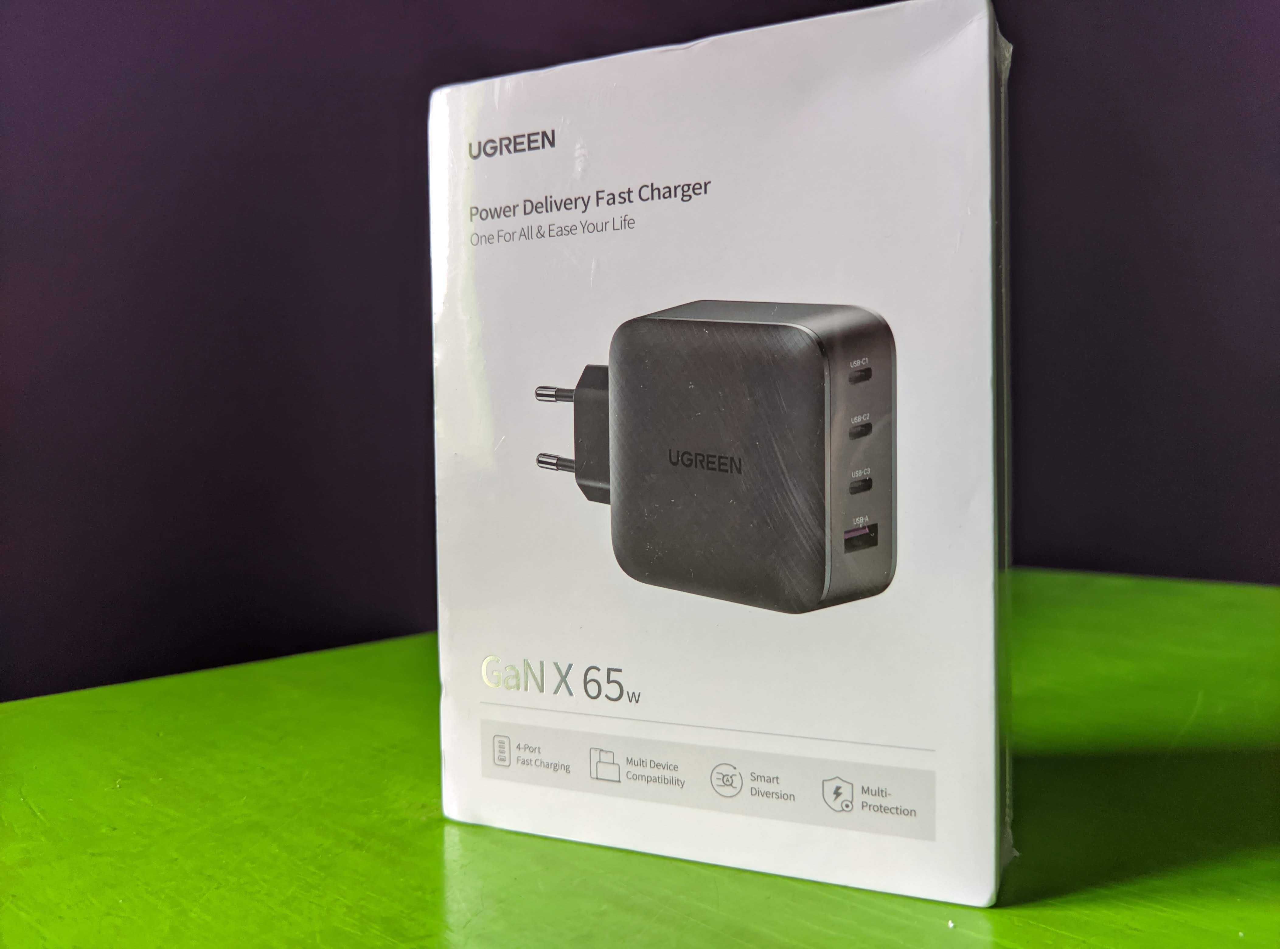 UGREEN 65W GaN Швидкий зарядний пристрій QC 4,0 3,0 Type C PD USB