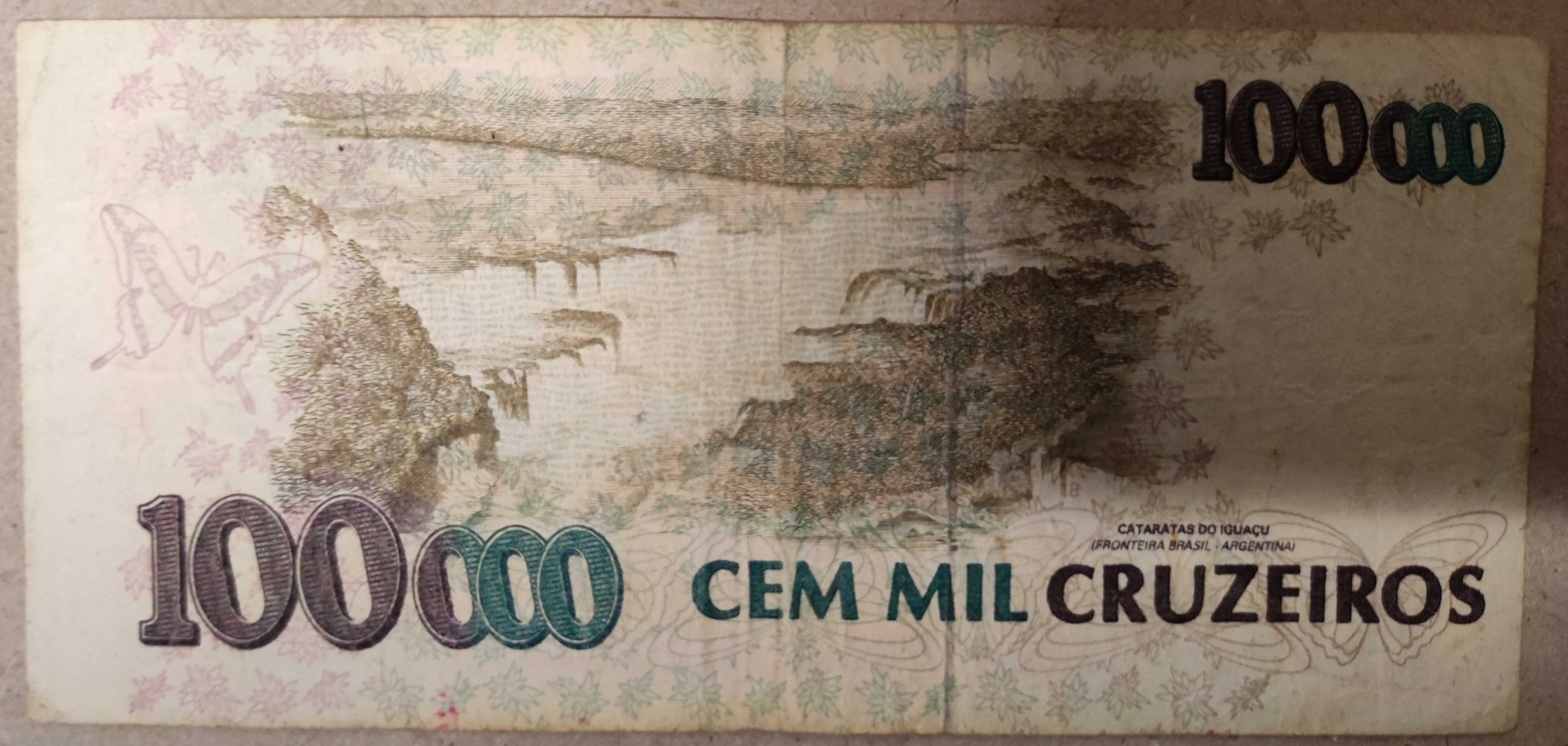 Nota 100 000 Cruzeiros (Brasil) 1992/1993