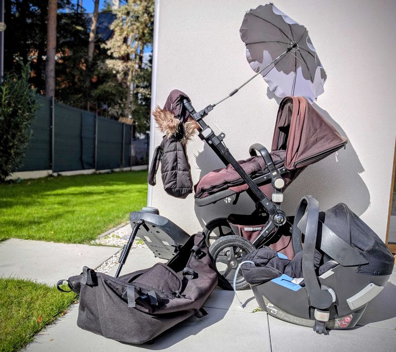 Wózek 0-36 miesięcy + fotelik z bazą bugaboo cybex