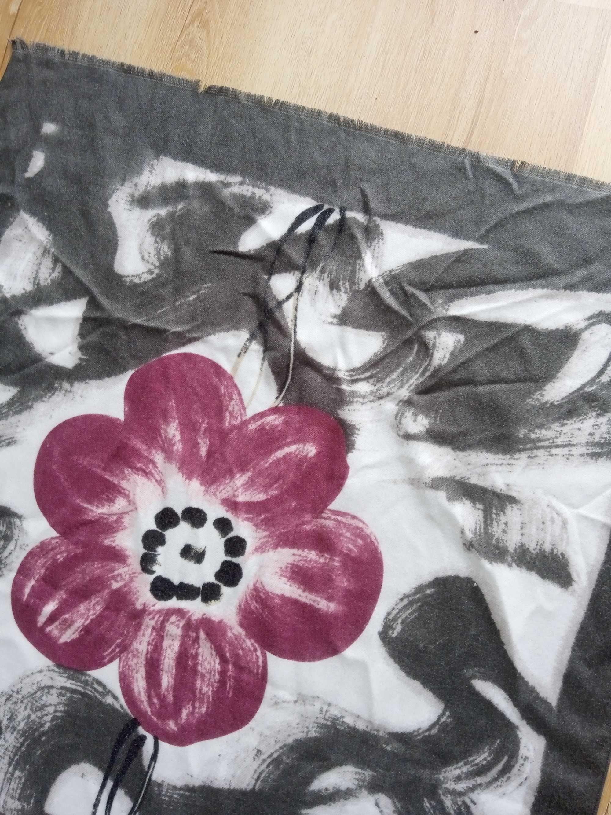 Nowy modny duży długi szal szalik w kwiaty bawełniany
