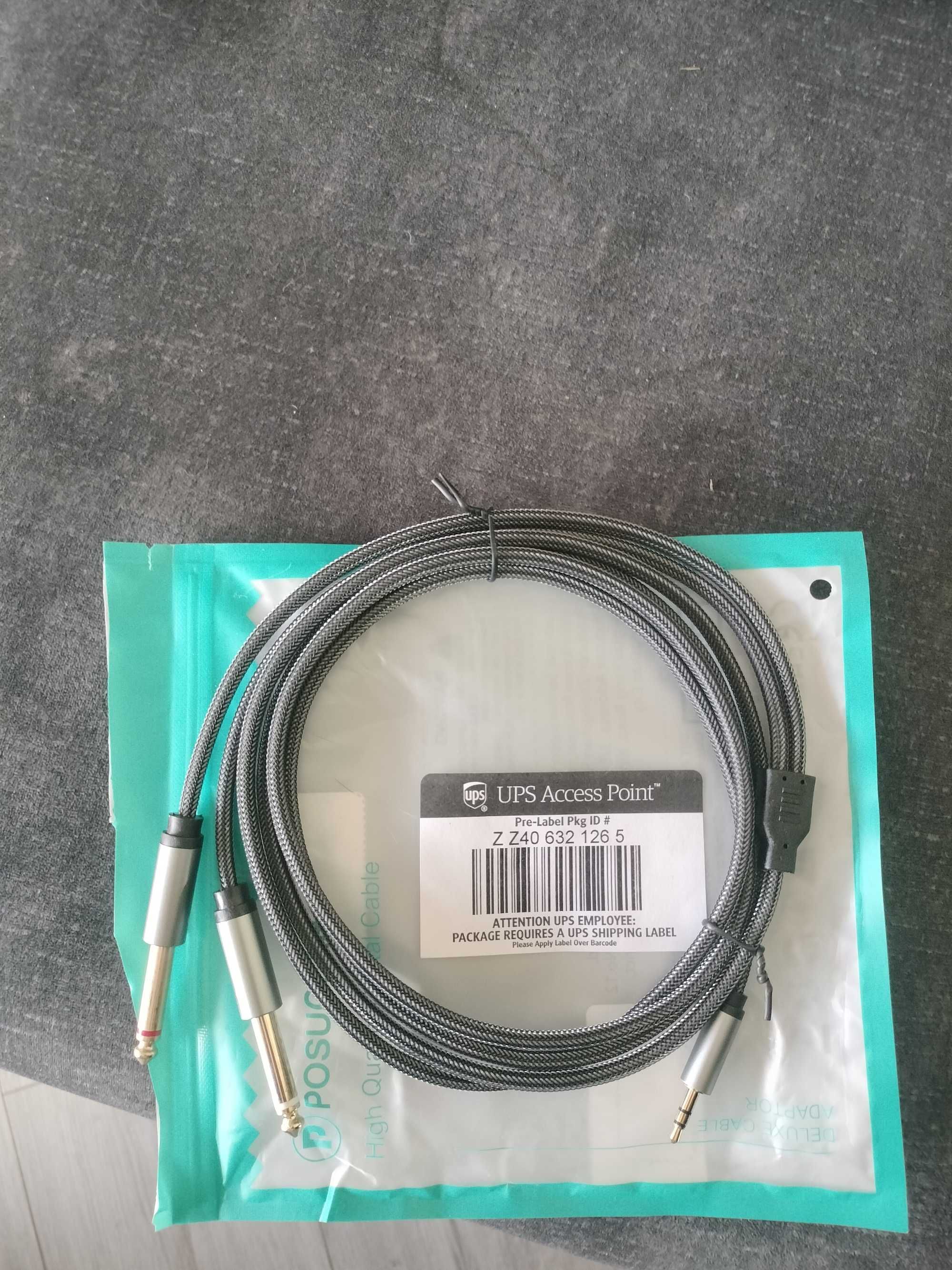 POSUGEAR Kabel audio 3,5 mm na Dual 6,35 mm mono Y 2 m, spp674