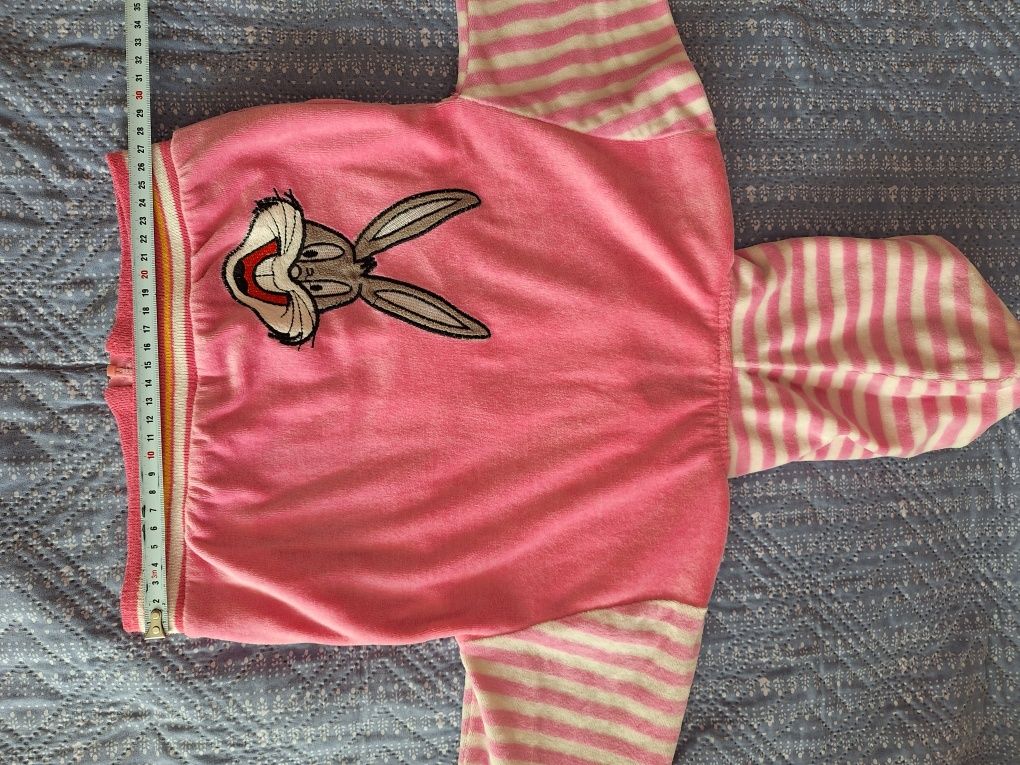Дитячий велюровий костюм з зайчиком
