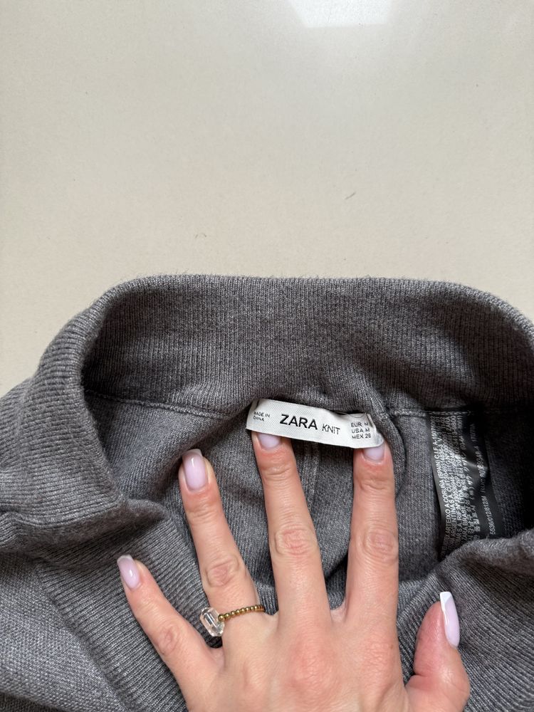 Spodnie materiałowe ZARA rozmiar M szare ściągacz w pasie