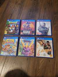 Zestaw gier ps4 play station 4 red dead spyro wiedzmin crash