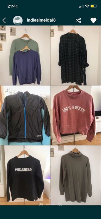 Caixa de 10-12 peças de roupa