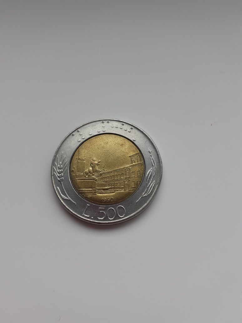 Moneta Włochy 500lirów 1990