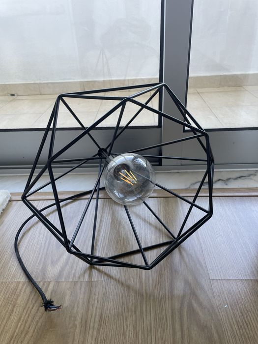 Candeeiro teto metalico com lamapada