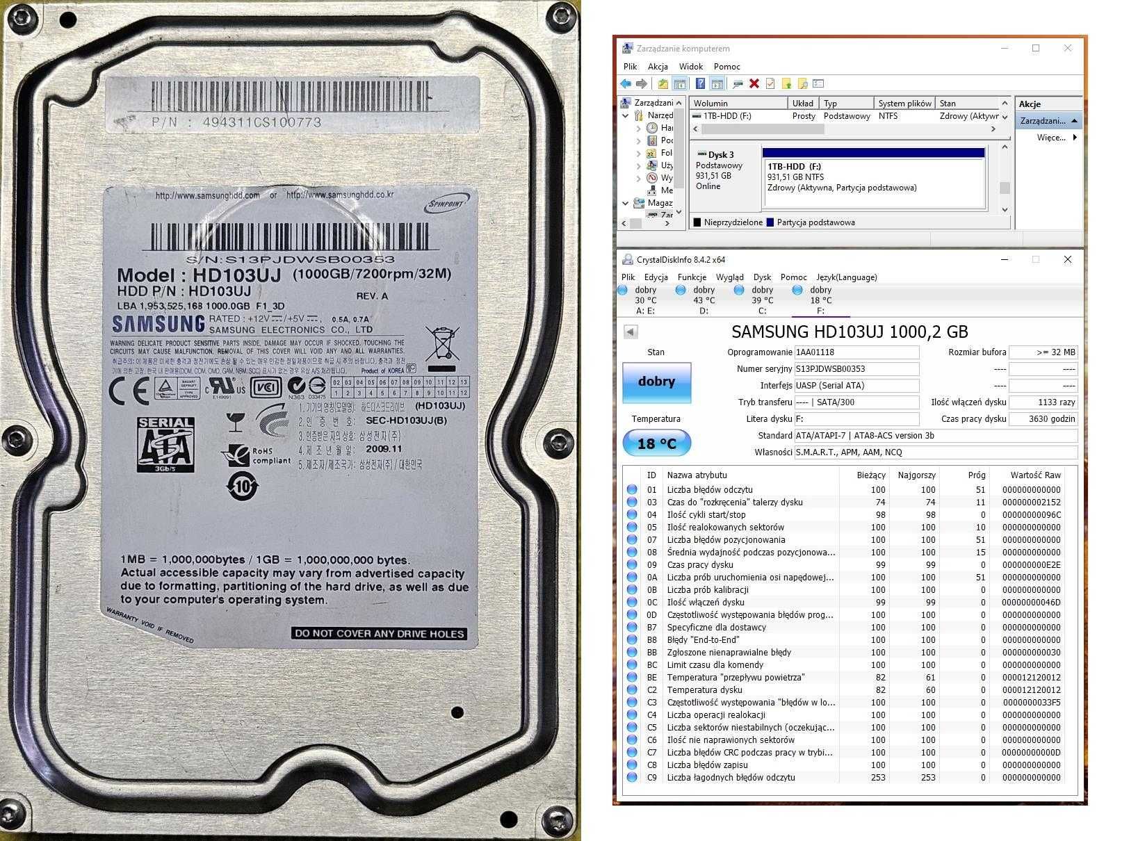 dyski HDD sprawne