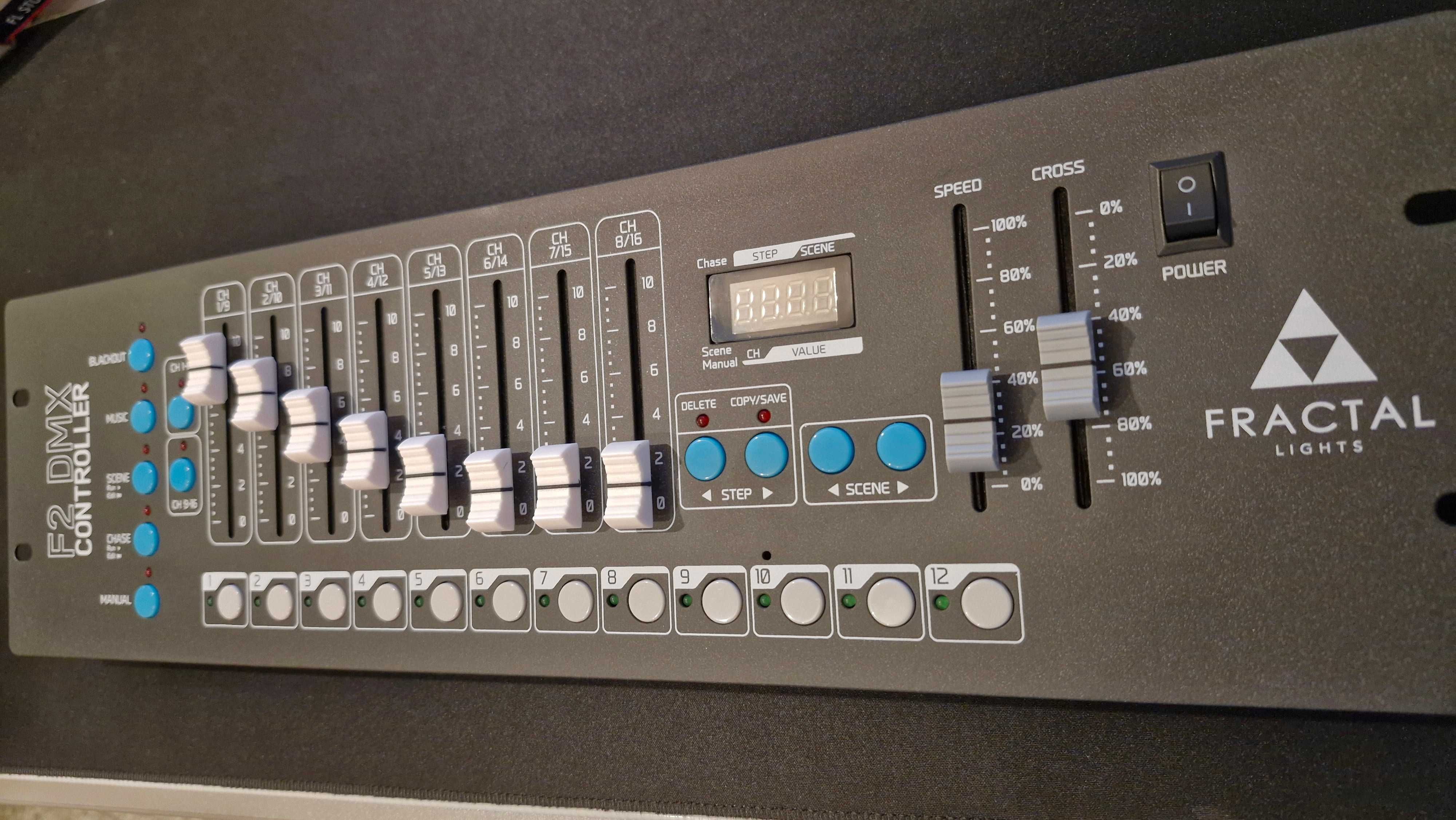 Oświetlenie REVO 4 American DJ+UC3, sterowanie Fractal F2, kabel DMX
