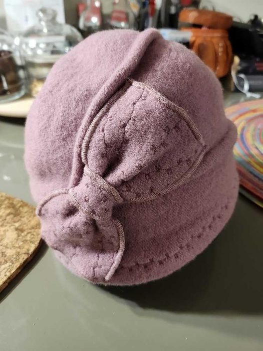 Kapelusik różowy wełniany rozmiar M