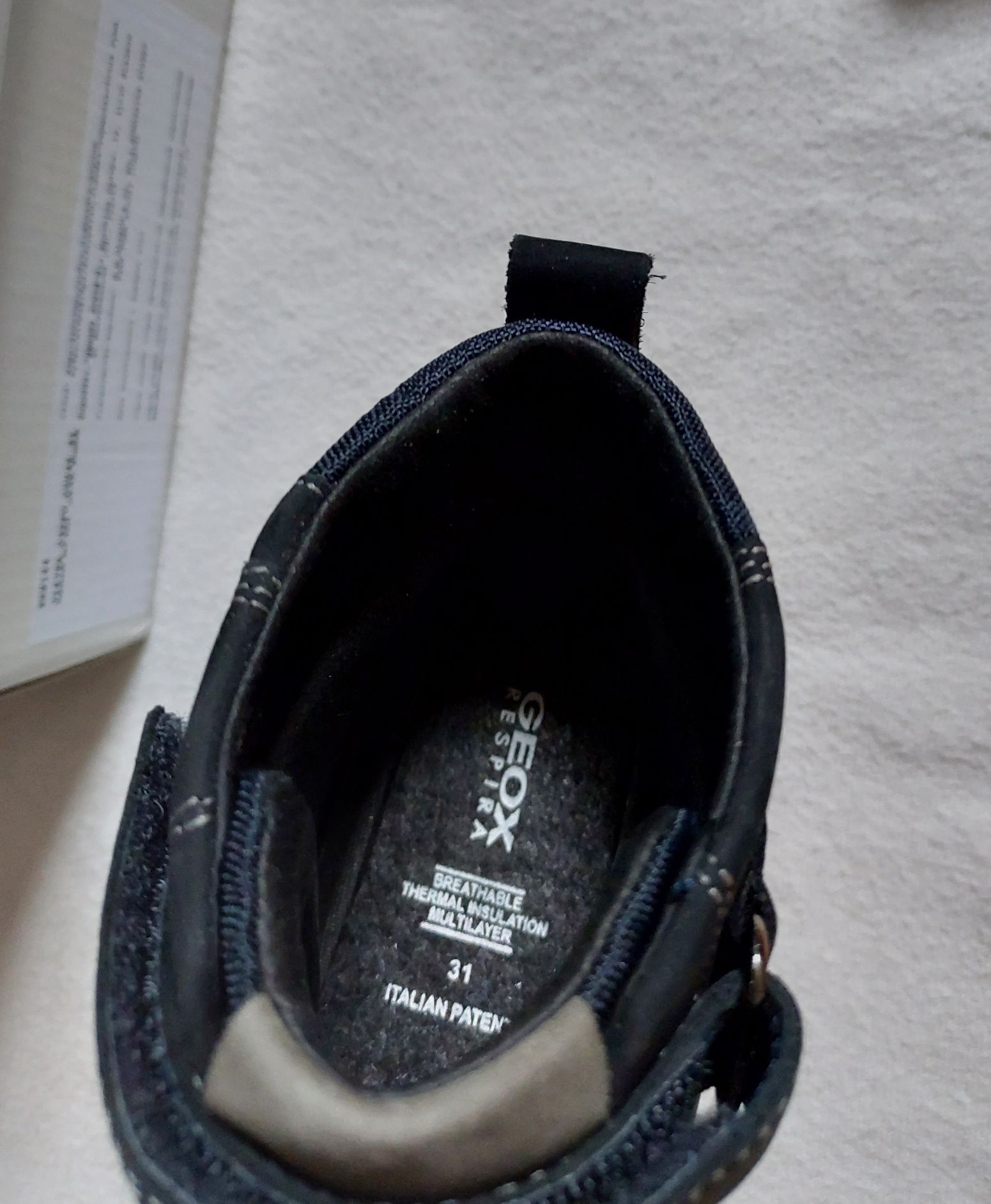 Новые демисезонные кожаные ботинки хайтопы Geox Respira
