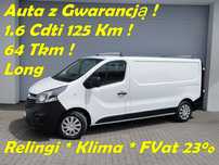 Opel Vivaro  Vivaro*Long*L2H1*1.6Cdti 125Km*64Tkm*Kamera*Klima*FVat23%*Gwarancja