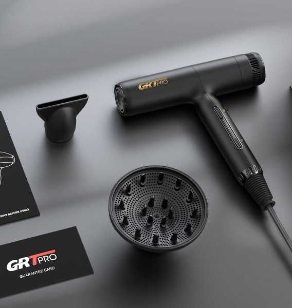 Suszarka do włosów z dyfuzorem jonizacja czarna GRT PRO GR-NE30