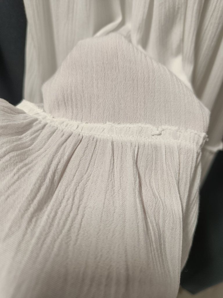 Ażurowa biała sukienka M