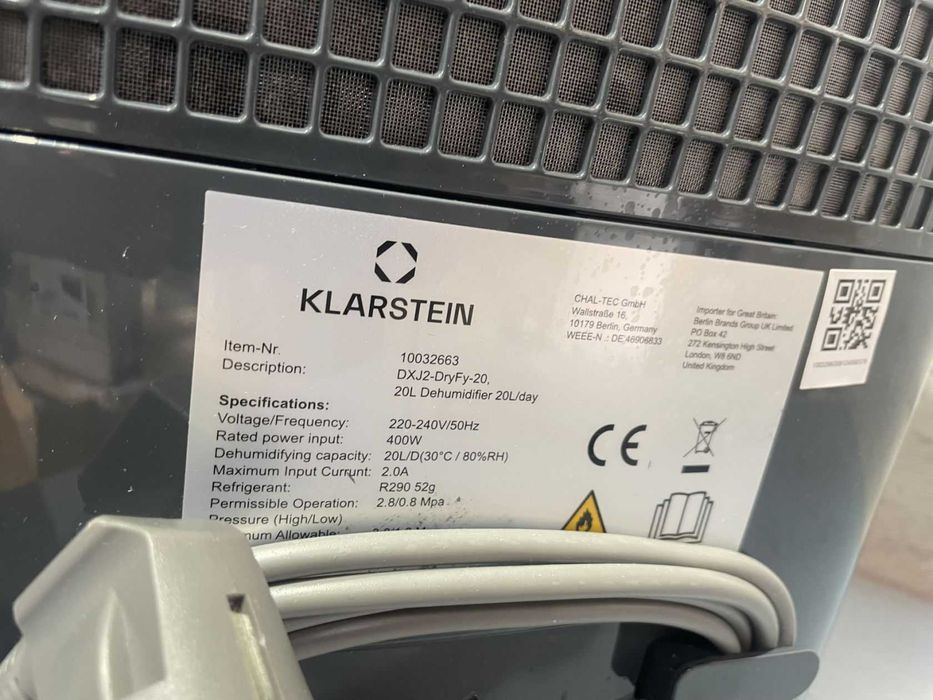 Осушувач повітря Klarstein DryFy 20L Smart