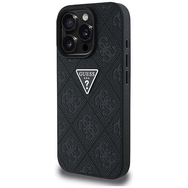 Etui Guess Hot Stamp 4G Pattern Triangle Metal Logo na iPhone 16 Pro M