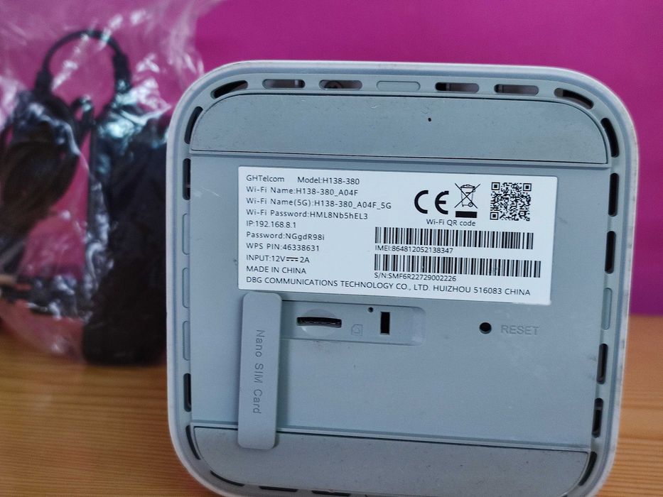 5G GHTelcom (Huawei) H138-380 Livre Router