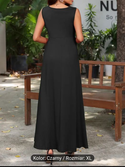 Czarna długa sukienka rozm. XL