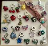 Koralik charms do bransoletki Pandora, słoń, łapacz, koniczynka, mysz