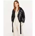 ZARA Studio Black Leather Bomber Biker Jacket