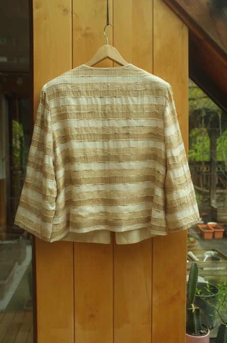 ekskluzywny jedwabny żakiet boho vintage Kirsten Krog marynarka