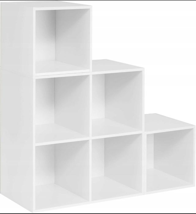 Regał organizer półka wolnostojąca 6 przegródek regał kostkowy Biały