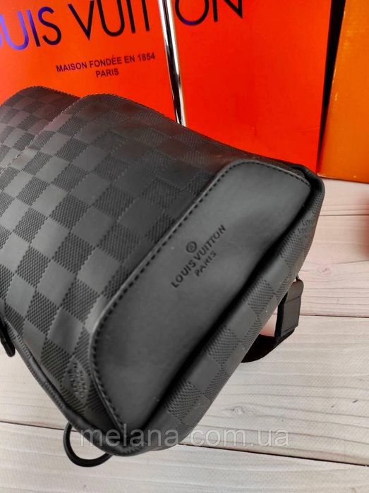 Кожаная мужская сумка слинг Louis Vuitton Луи Витон чоловіча сумка