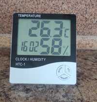 Цифровой термо-гигрометр НТС-1, часы, влагомер, термометр
