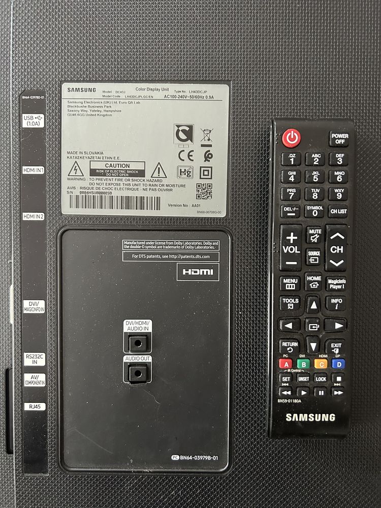 Tv monitor samsung  model DC43J