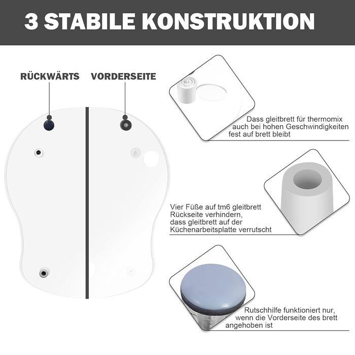 Deska ślizgowa podkladka podstawka termomix tm5 tm6 akcesora akrylowa