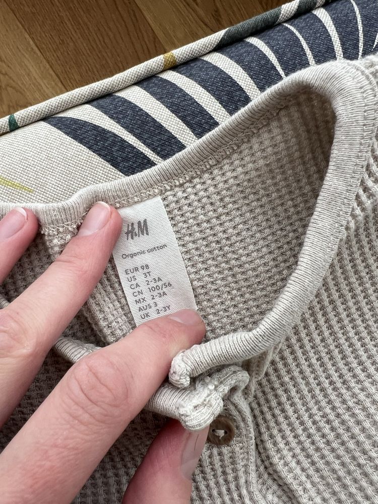 H&M waflowy komplet zestaw dwuczęściowy bluza spodnie 98