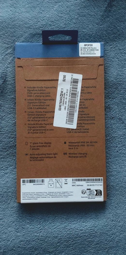 Czytnik e-book AMAZON Kindle Paperwhite Signature Edition 7", 32GB