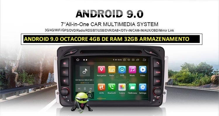 Auto-radio 2 din android 13 64 GB para Mercedes C220 w203 Octcore