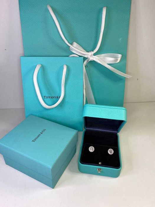 Золоті сережки з діамантами (GIA)