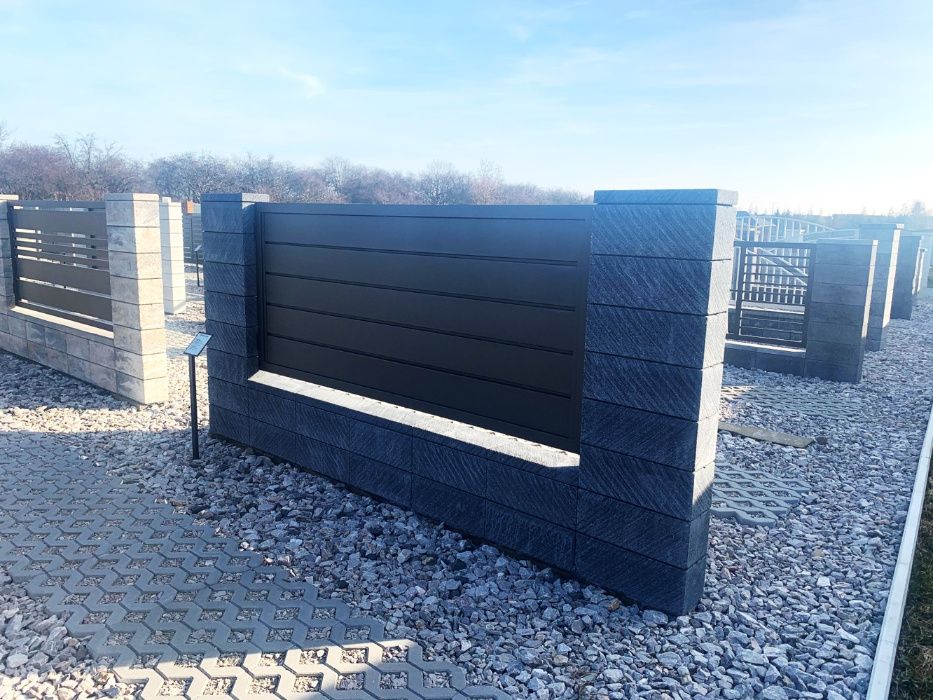 Ogrodzenia metalowe, poziome, nowoczesne, palisadowe. Montaż.