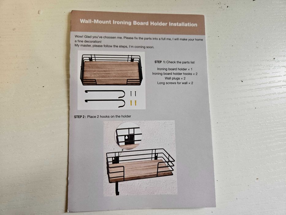Wieszak na deskę do prasowania półka łazienkowa home