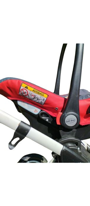Wózek , spacerówka, nosidełko akcesoria BabyMerc biało - czerwony.